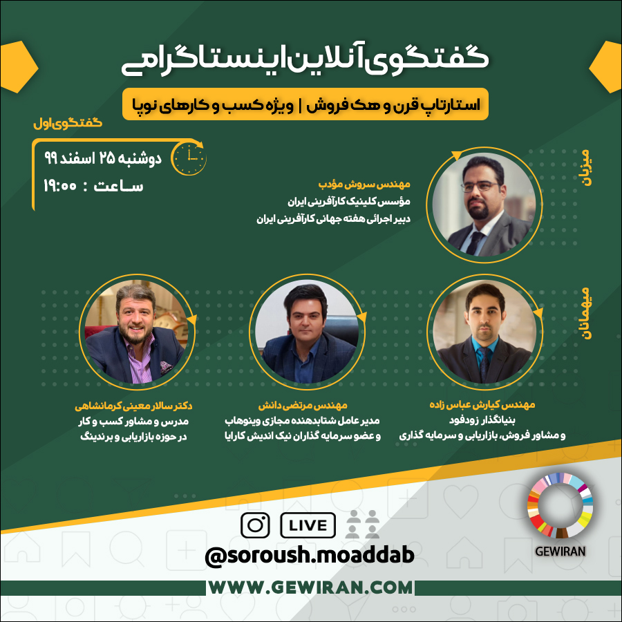 گفتگوی آنلاین هک فروش- GEWIRAN 2021 - هفته جهانی کارآفرینی ایران